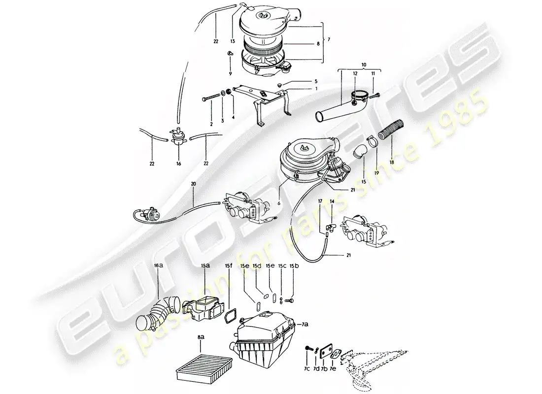 porsche 1974 (914) air cleaner part diagram