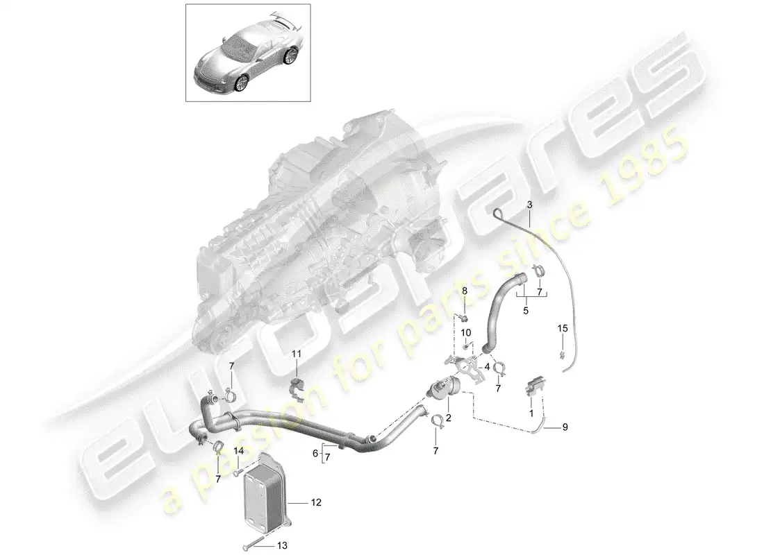 porsche 2019 (991-2 r/gt3/rs) manual gearbox parts diagram