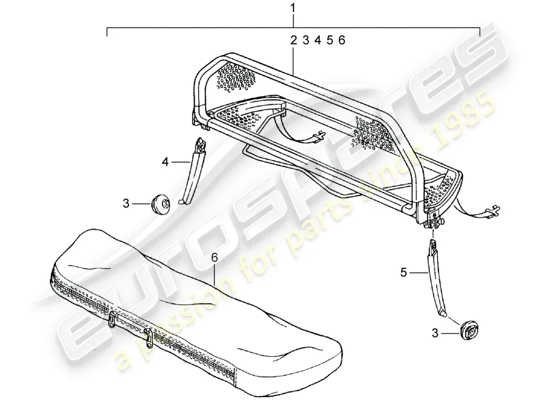 porsche 1956 (accessories) windscreen parts diagram