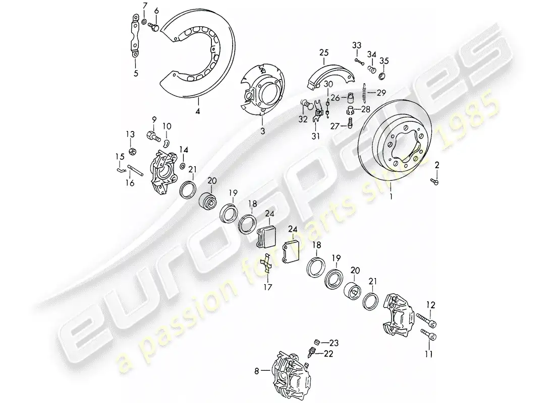 porsche 1966 (911/912) disc brakes - d - mj 1969>> - mj 1969 parts diagram