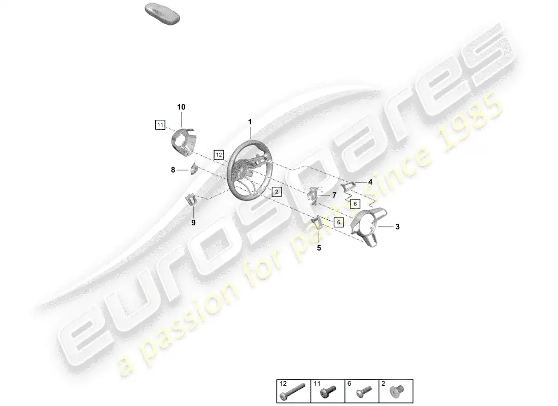 porsche 2020 (718 boxster spyder) steering wheel parts diagram