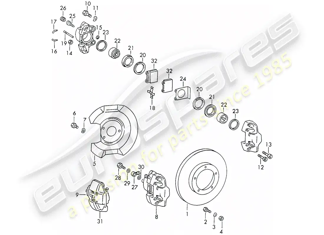 porsche 1966 (911/912) disc brakes - d - mj 1969>> - mj 1969 parts diagram