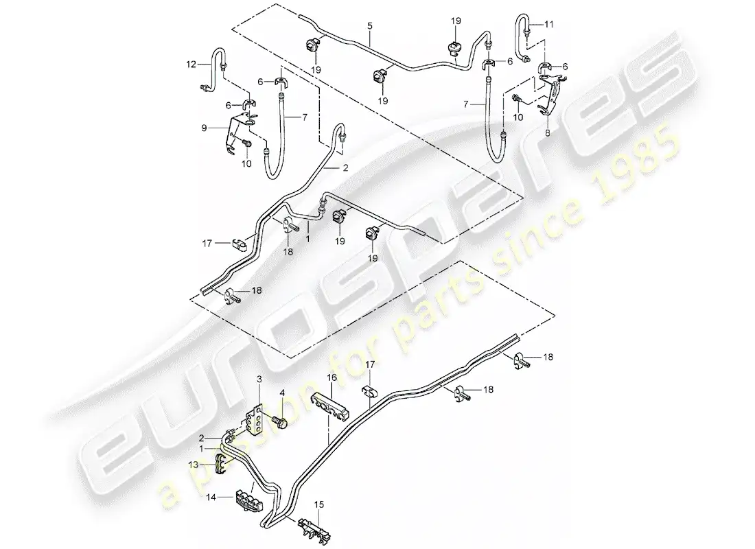 porsche 2003 (cayenne e1 9pa) brake line parts diagram