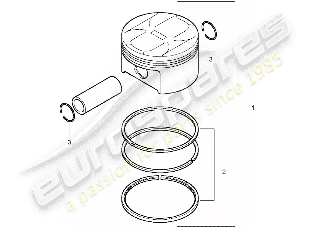 porsche 2005 (cayenne e1 9pa) piston parts diagram