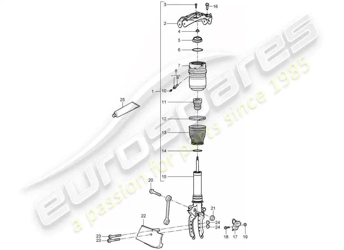 porsche 2006 (cayenne e1 9pa) suspension parts diagram