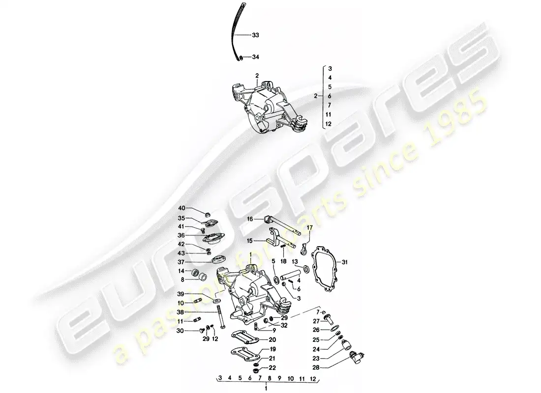 porsche 1971 (914) transmission cover - transmission suspension parts diagram