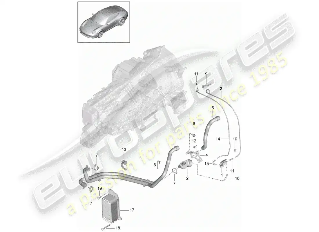 porsche 2013 (991-1) manual gearbox parts diagram