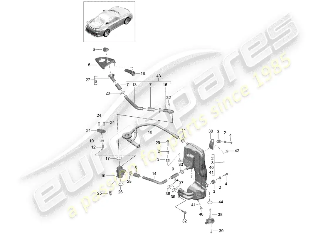 porsche 2014 (991-1 r/gt3/rs) engine (oil press./lubrica.) parts diagram