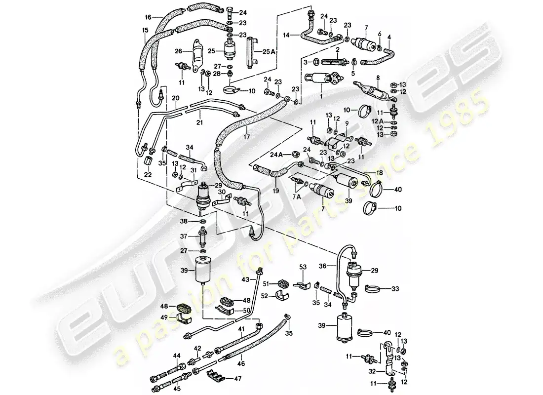 porsche 1981 (928) fuel system parts diagram