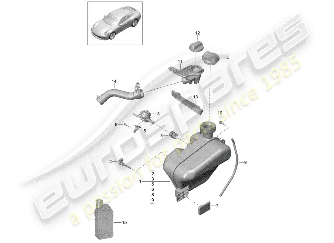 porsche 2020 (991-2) water cooling parts diagram