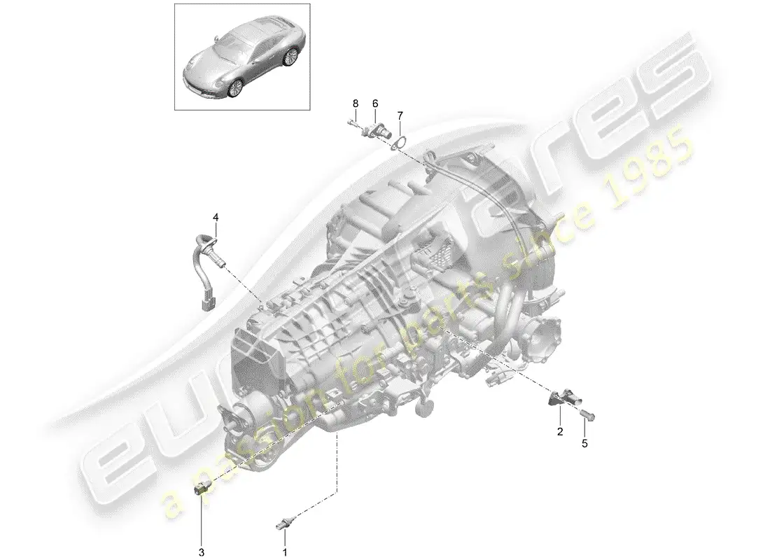 porsche 2018 (991-2) manual gearbox parts diagram