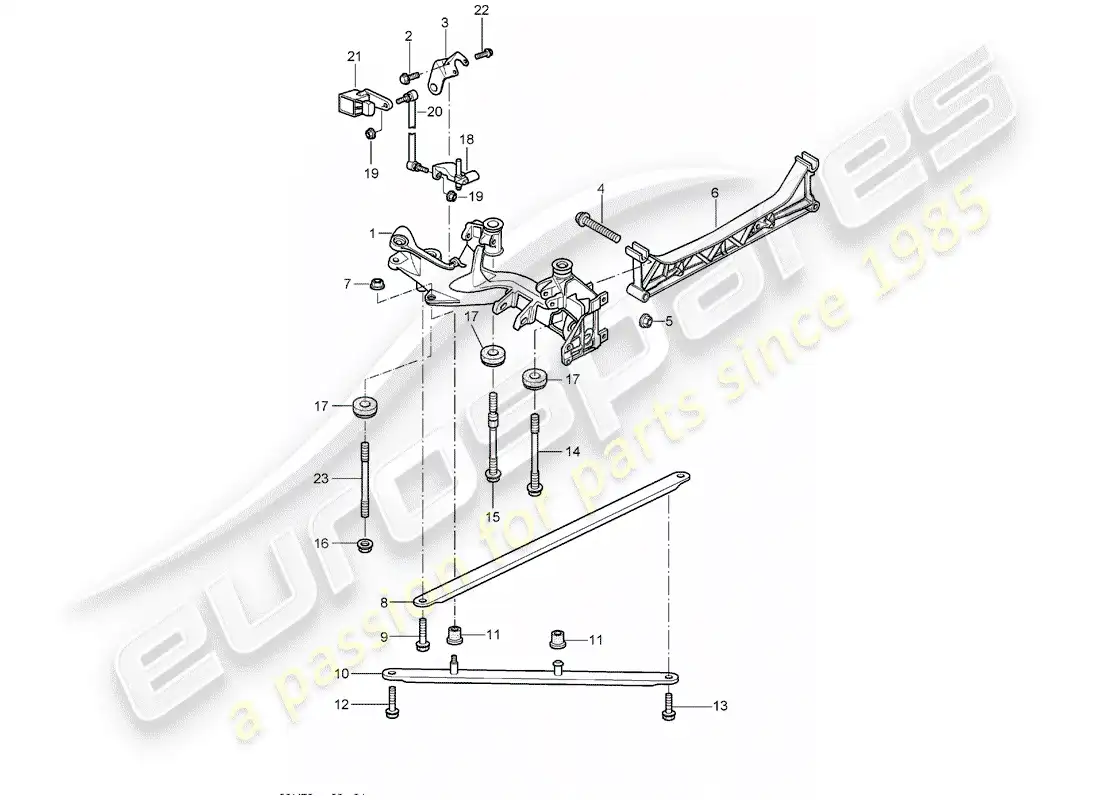 porsche 2007 (997-1) rear axle parts diagram