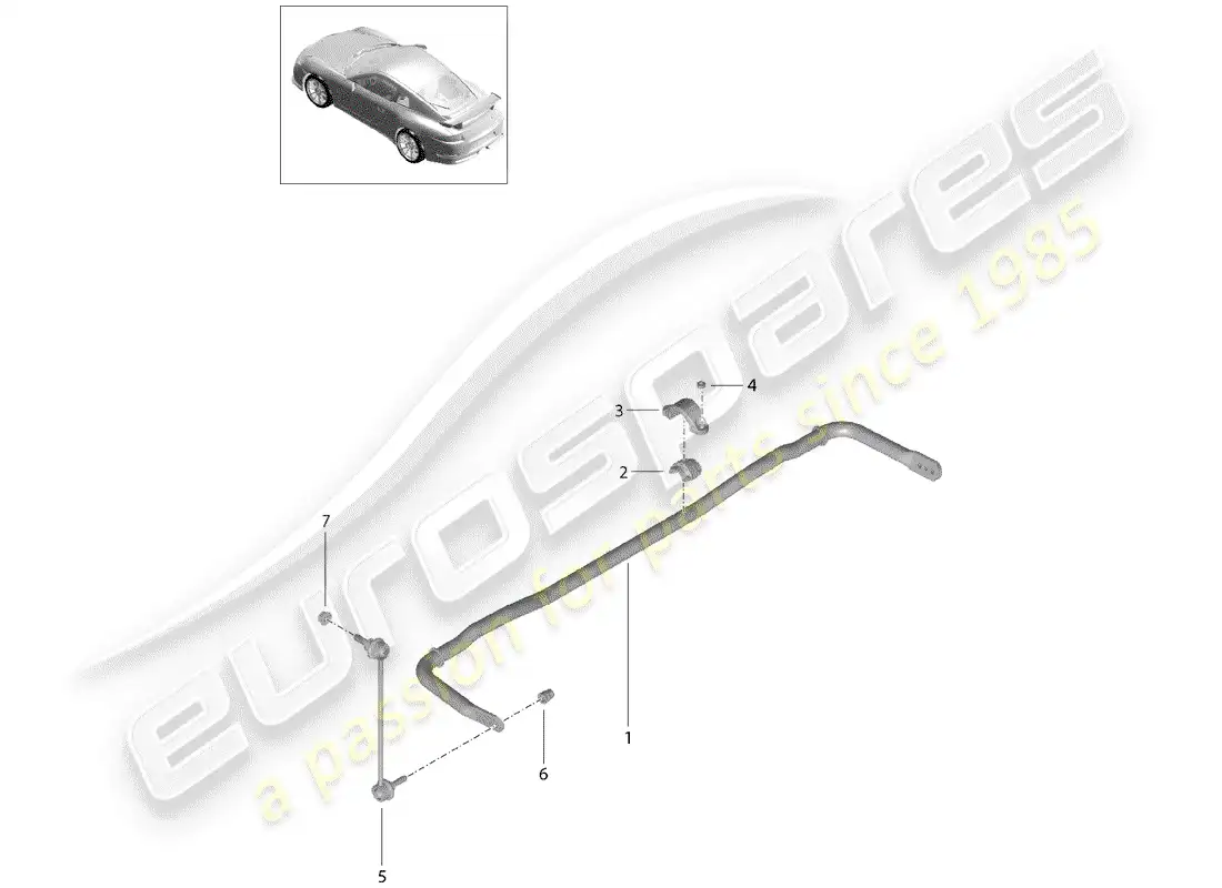 porsche 2016 (991-1 r/gt3/rs) stabilizer parts diagram