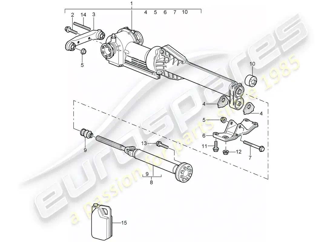 porsche 2007 (997-1) front axle differential parts diagram