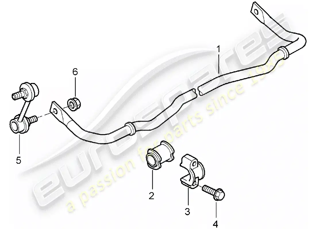 porsche 2007 (997-1) stabilizer parts diagram