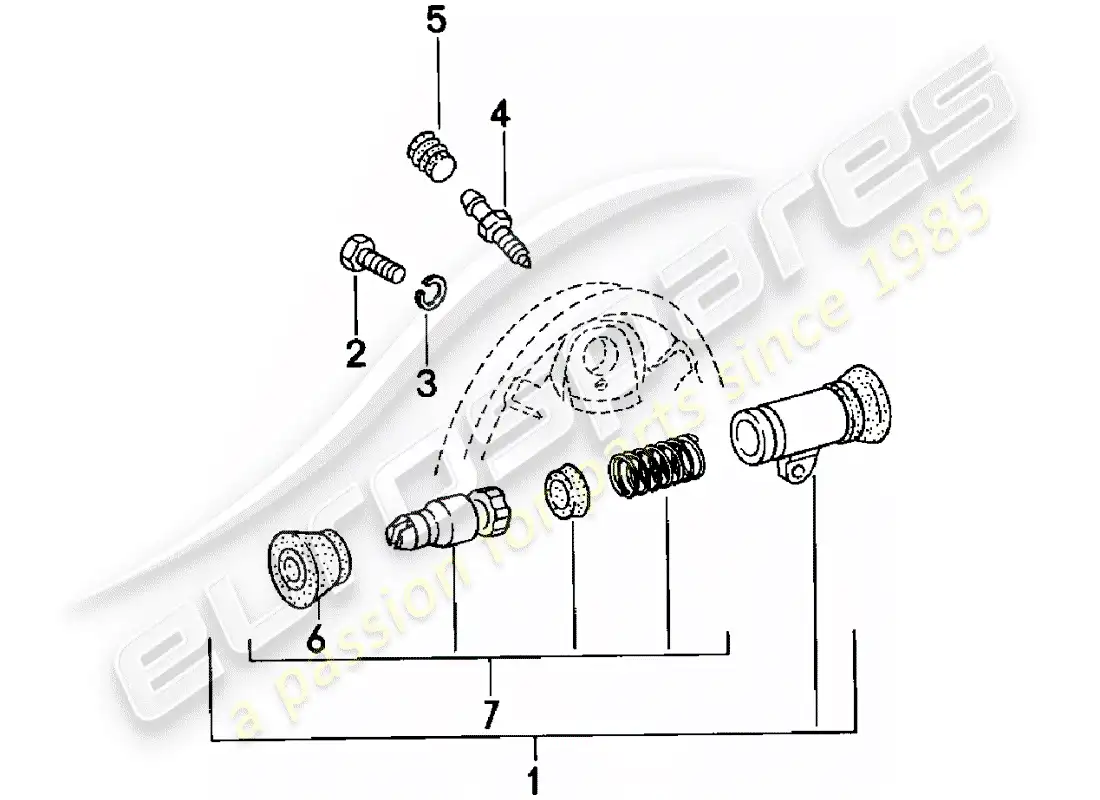porsche 1981 (924) wheel brake cylinder - rear axle - d >> - mj 1980 parts diagram