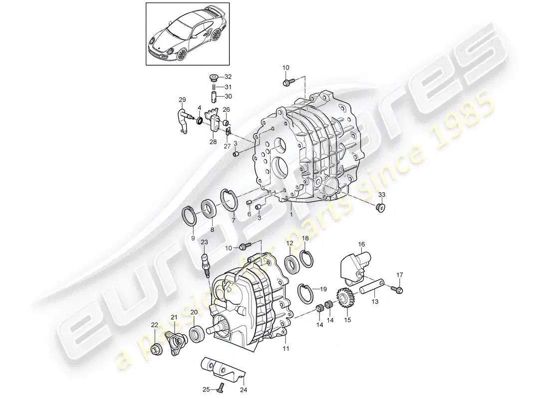 porsche 2009 997-2 turbo / gt2 gear housing parts diagram