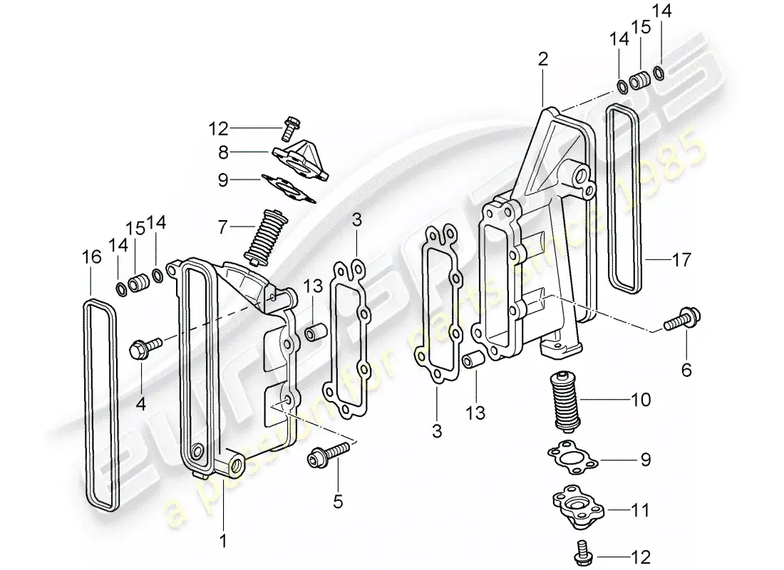 porsche 2007 (997-1 turbo / gt2) chain case parts diagram