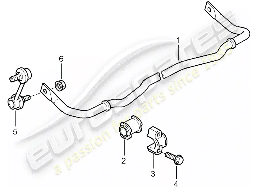 porsche 2007 (997-1 turbo / gt2) stabilizer parts diagram