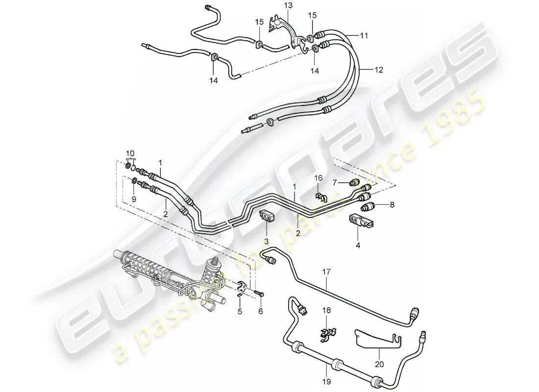 porsche 2007 (987 boxster) power steering part diagram