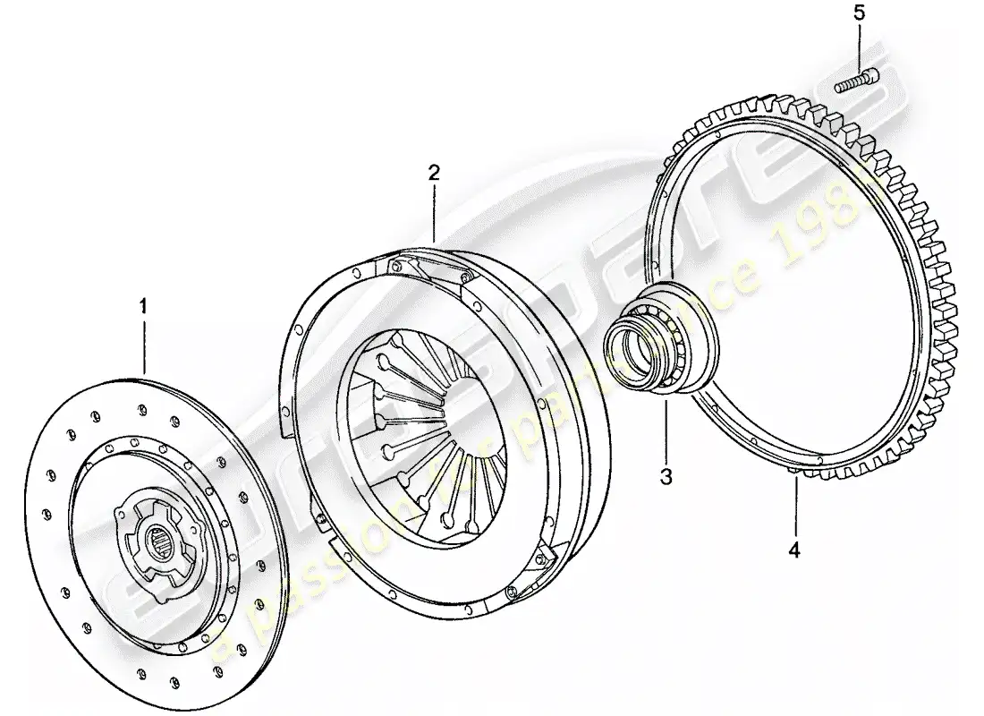 porsche 1989 (944) clutch parts diagram