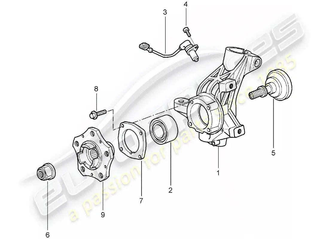 porsche 2007 (987 boxster) wheel carrier parts diagram