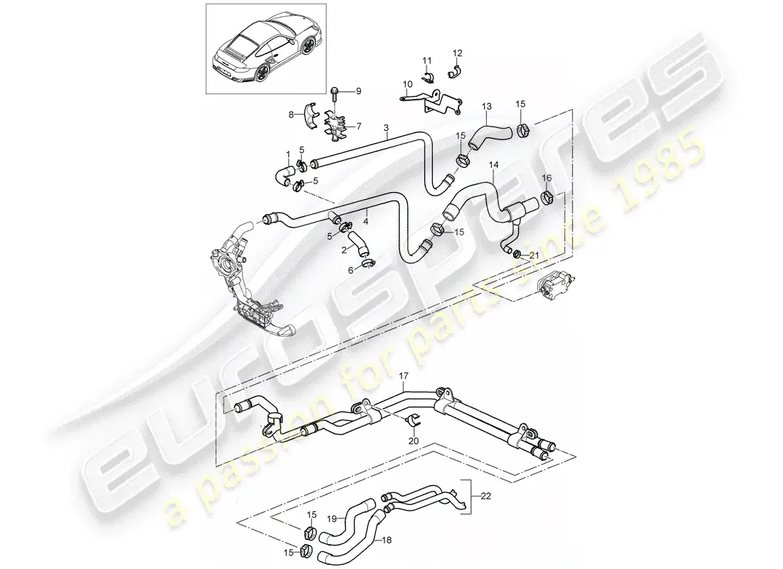 porsche 2009 997-2 turbo / gt2 lines parts diagram