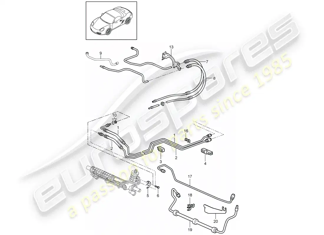 porsche 2009 (987 boxster) power steering parts diagram