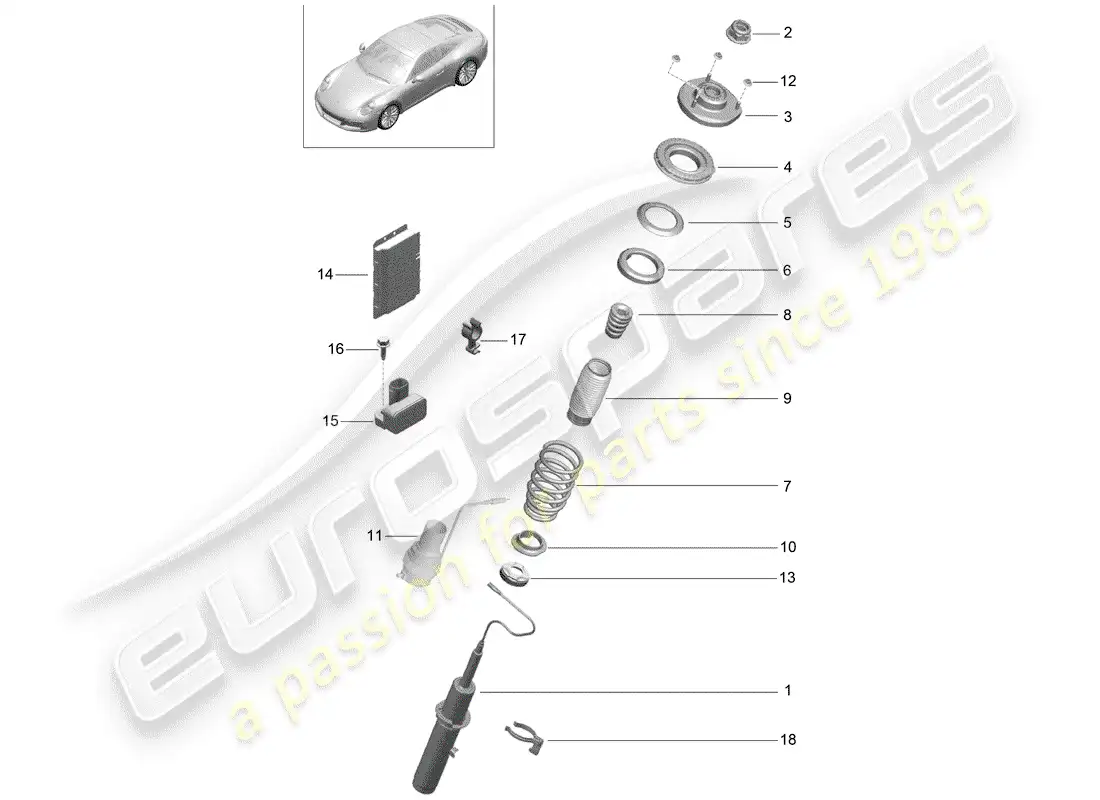 porsche 2020 (991-2) suspension parts diagram