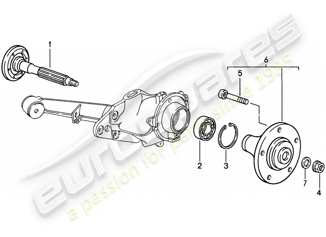 porsche 1986 (944) rear wheel shaft - lubricants parts diagram