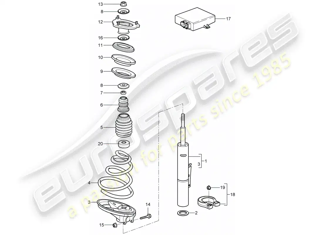 porsche 2007 (997-1) suspension parts diagram