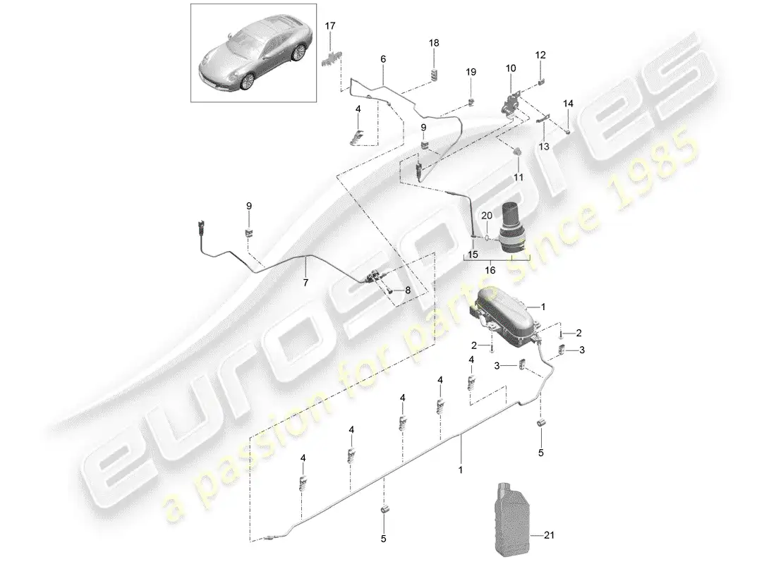 porsche 2020 (991-2) self levelling system parts diagram