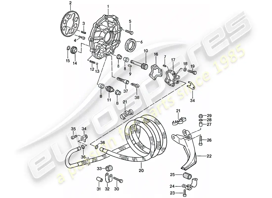 porsche 1988 (944) oil cooling parts diagram