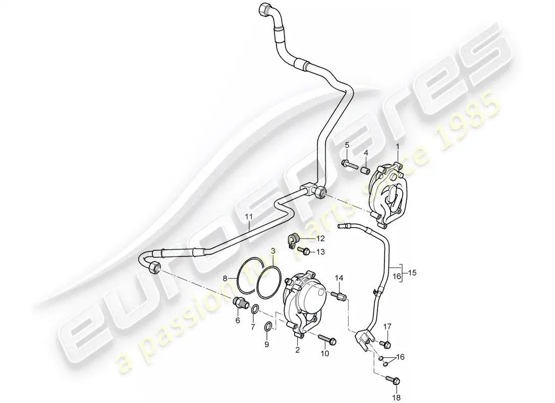 porsche 2007 (997-1 turbo / gt2) oil supply parts diagram