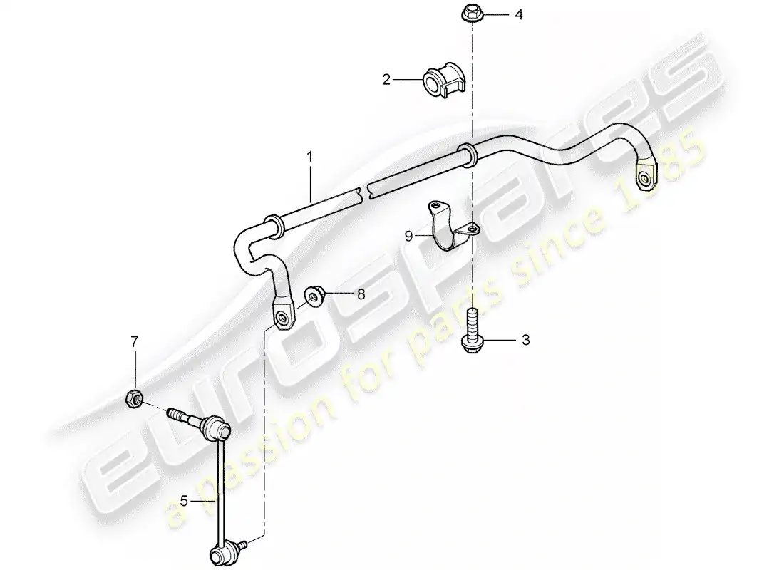 porsche 2007 (997-1 turbo / gt2) stabilizer parts diagram