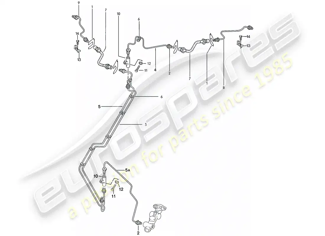 porsche 1979 (924) brake lines parts diagram