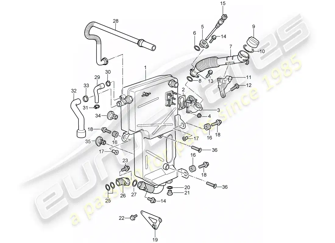 porsche 2007 (997-1 turbo / gt2) engine lubrication parts diagram