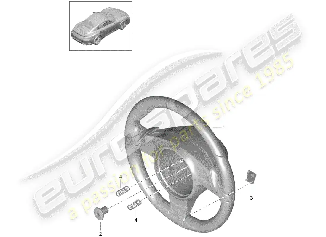 porsche 2015 (991-1 turbo) steering wheel parts diagram