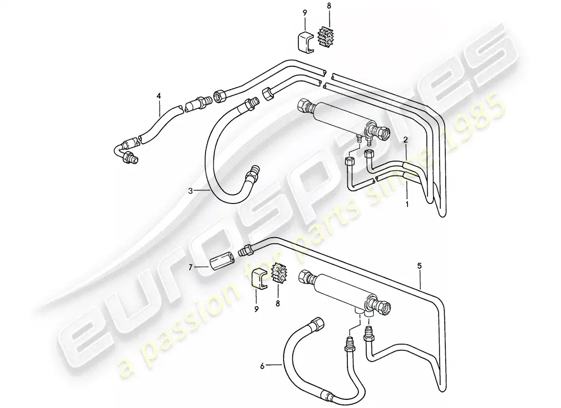porsche 1983 (928) fuel cooling parts diagram