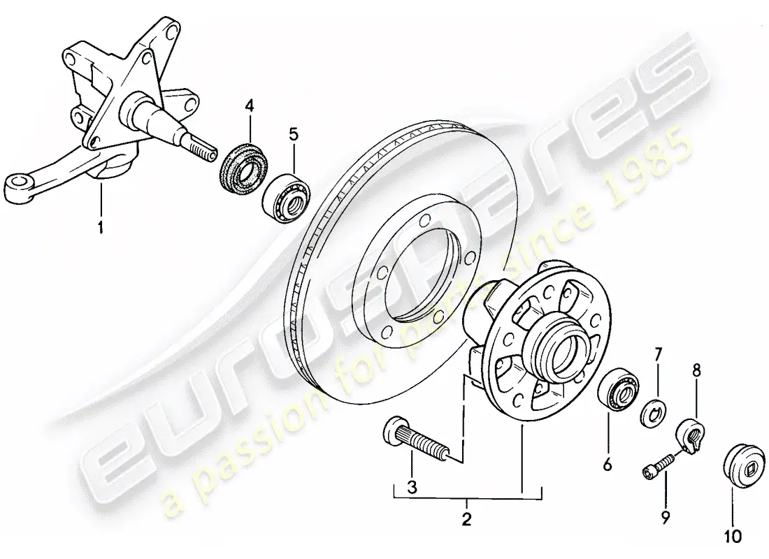 porsche 1986 (944) steering knuckle - lubricants parts diagram