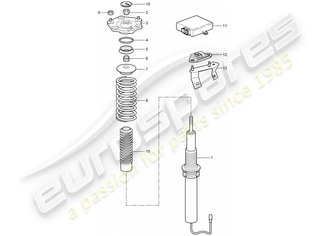 porsche 2009 997-2 turbo / gt2 suspension parts diagram