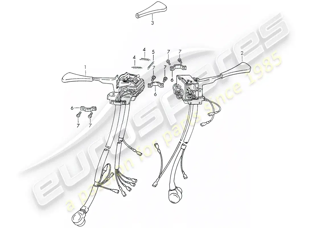 porsche 1971 (911) steering column switch parts diagram