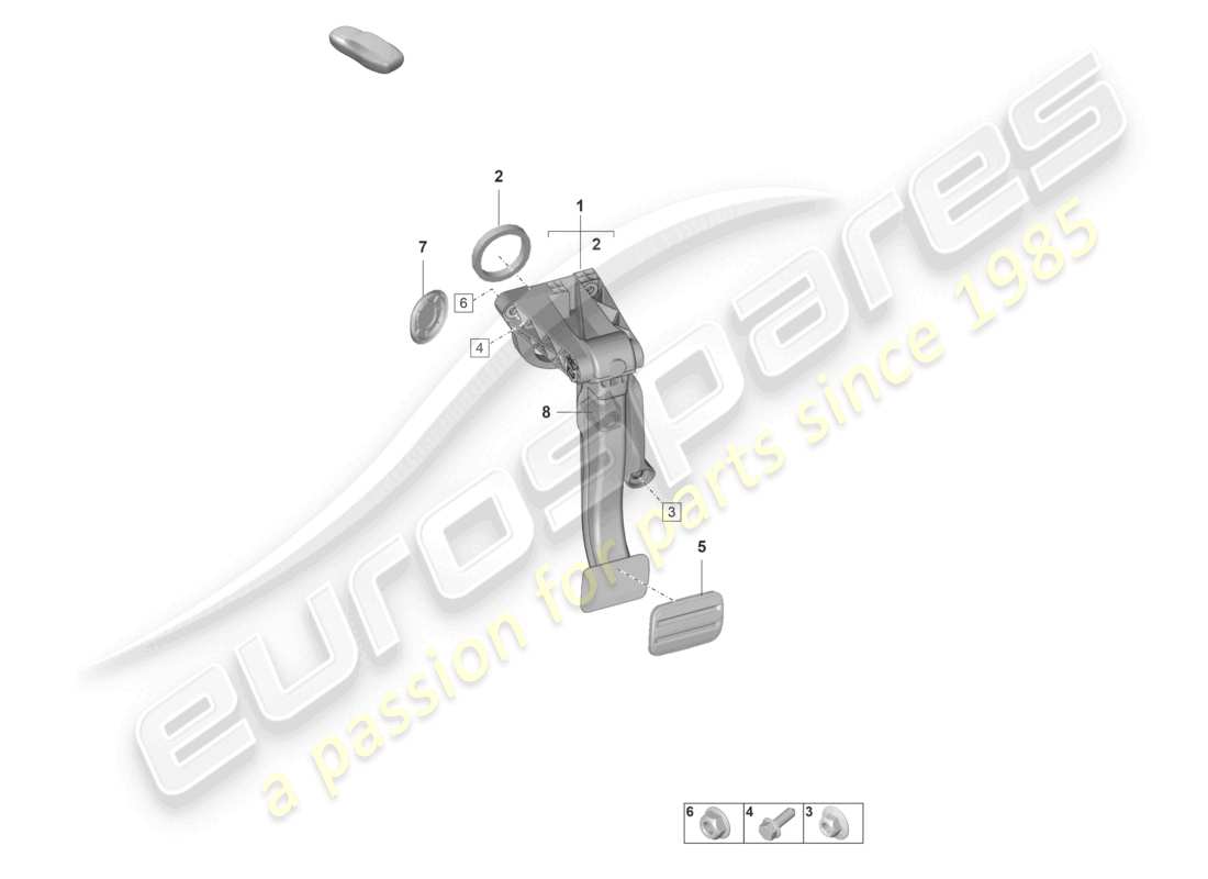 porsche 2022 (992-1 gt3/rs/st) brake pedal for 7-speed dual clutch gearbox part diagram