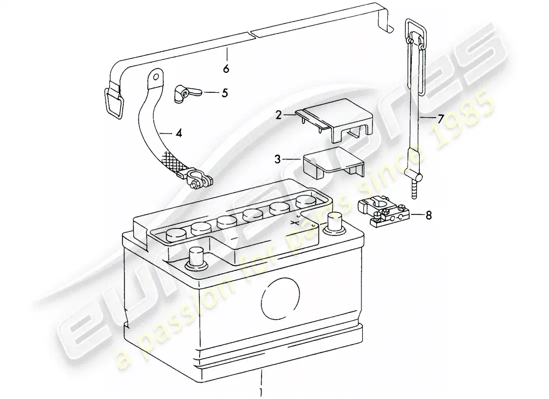 porsche 1970 (911) battery parts diagram