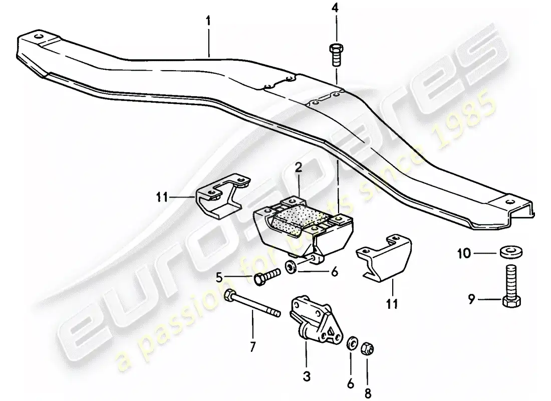 porsche 1988 (944) transmission suspension - manual gearbox parts diagram