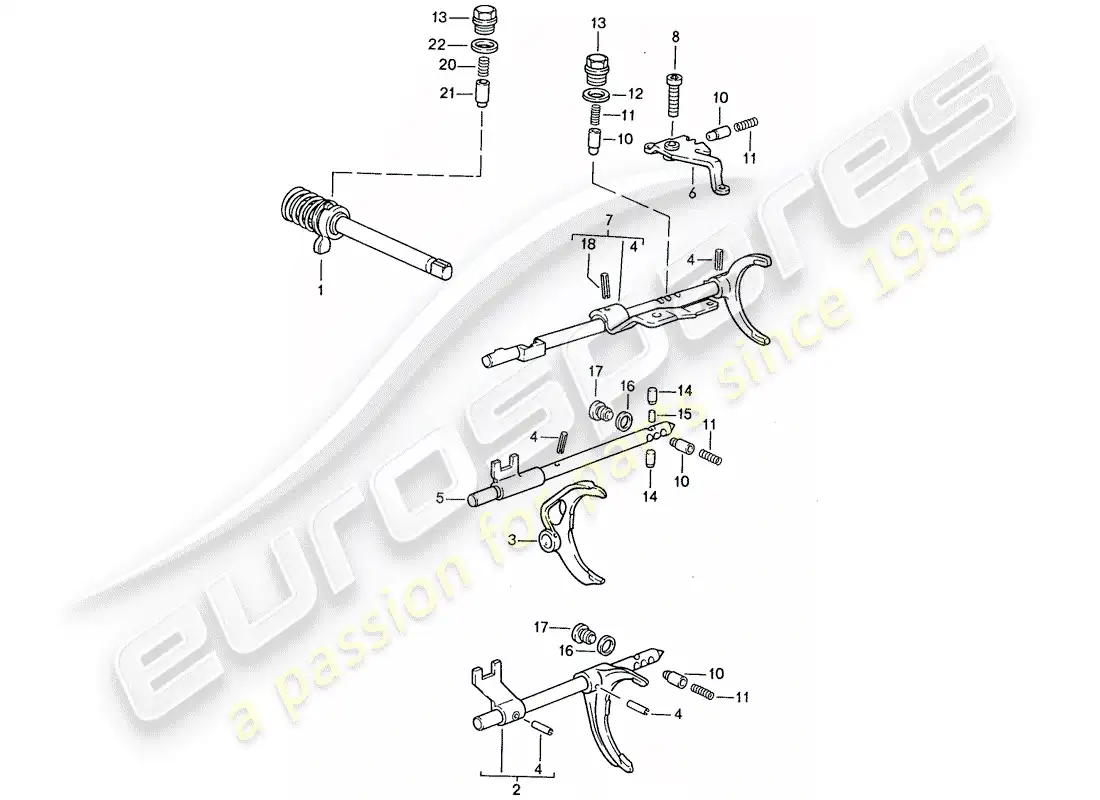 porsche 1990 (944) transmission control - for - manual gearbox parts diagram