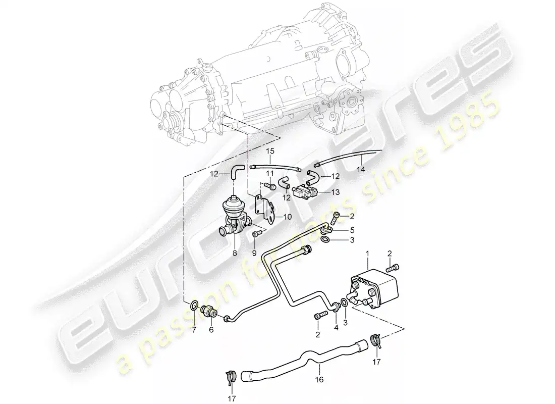 porsche 2008 (997-1 turbo / gt2) tiptronic parts diagram