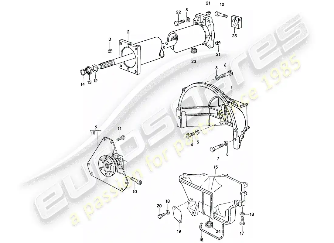 porsche 1986 (928) automatic transmission - central tube parts diagram