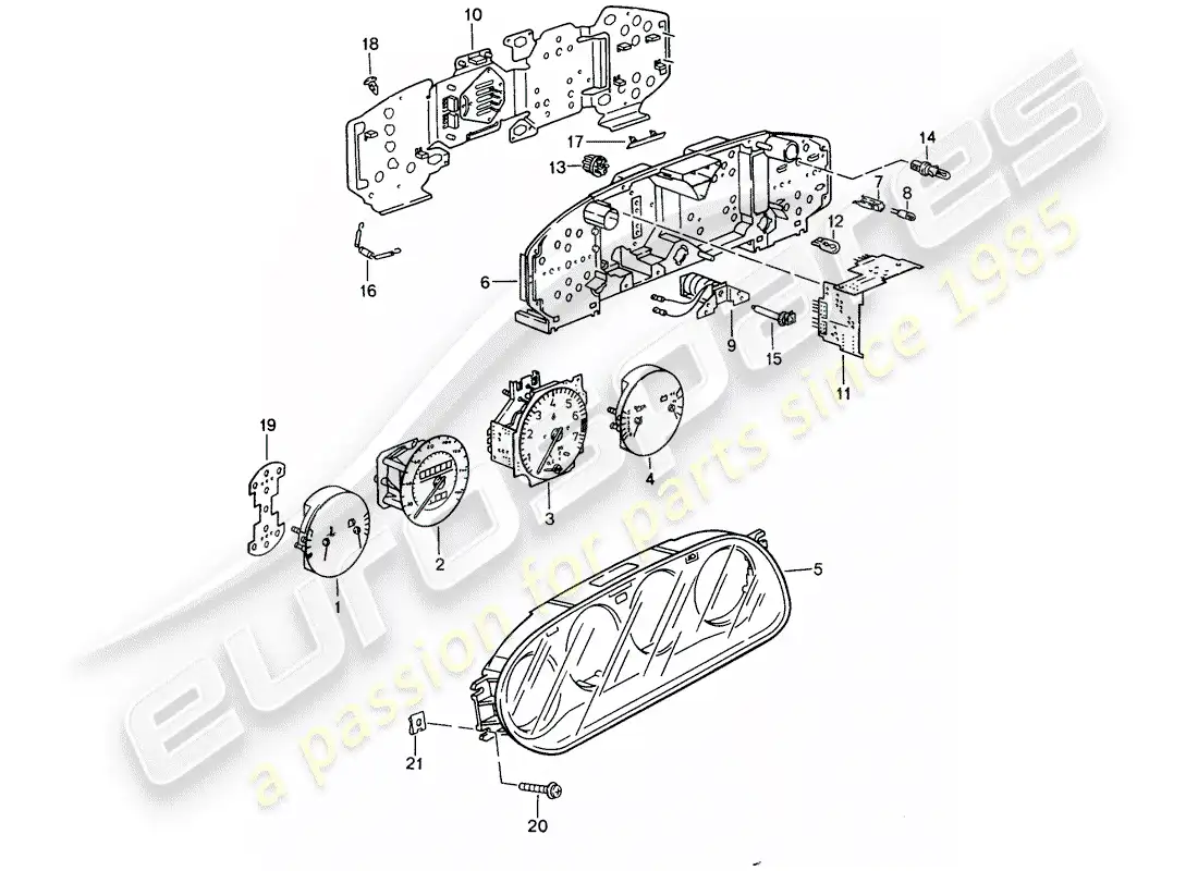 porsche 1988 (944) instrument cluster - d >> - mj 1986 parts diagram