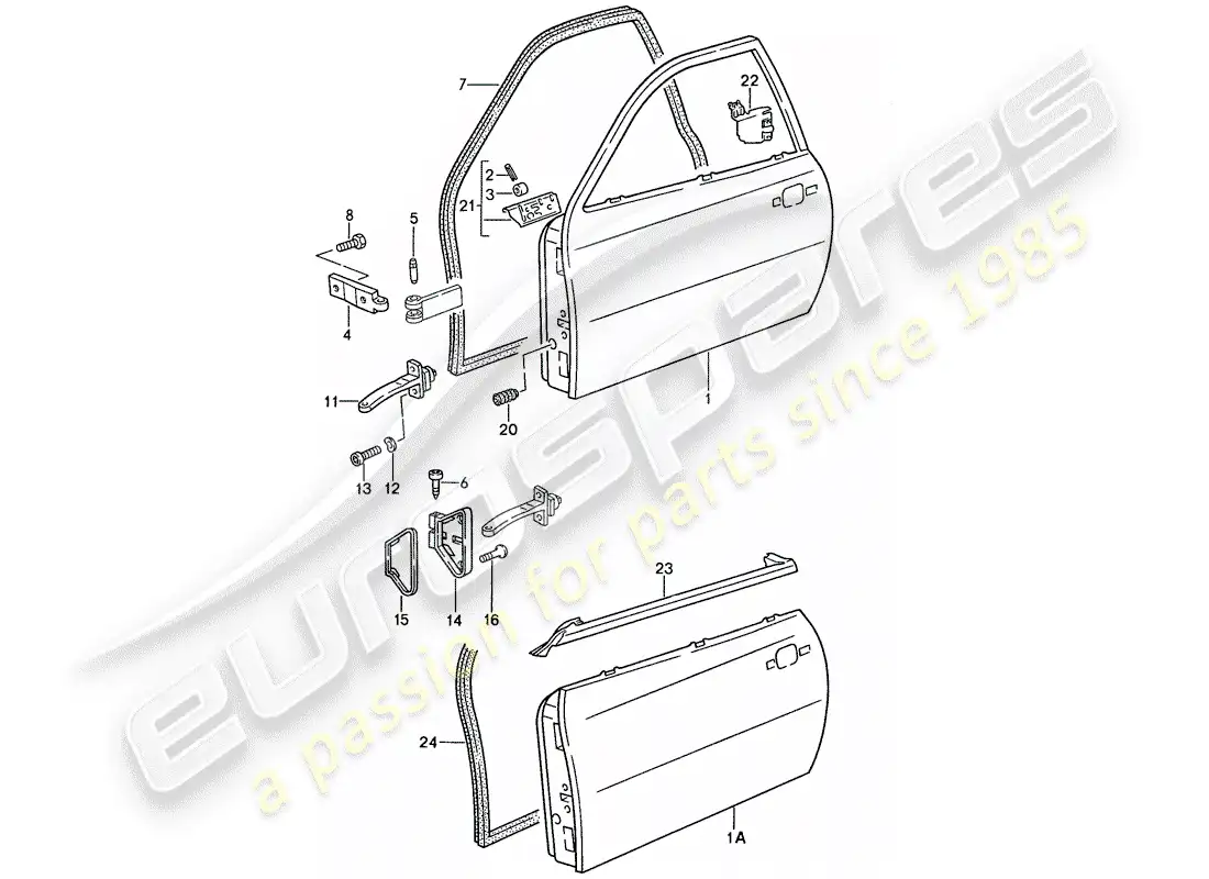 porsche 1990 (944) door parts diagram
